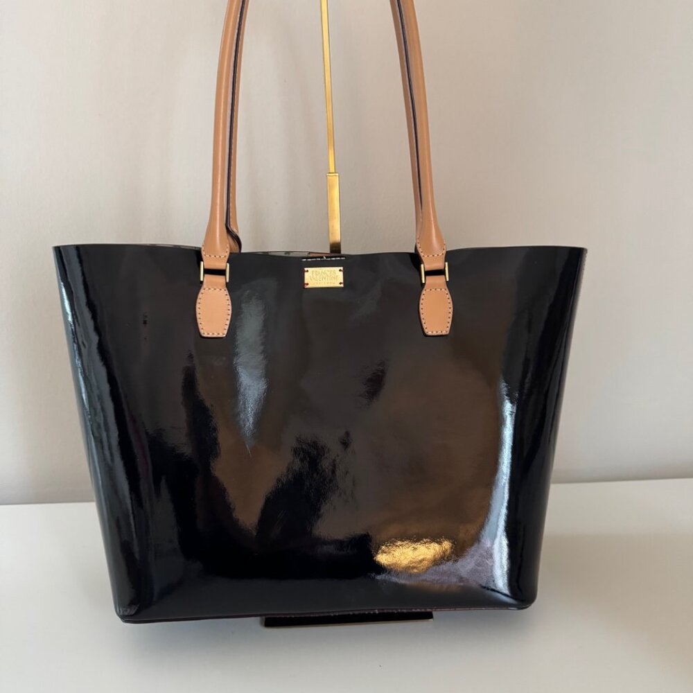 Frances Valentine Patent Leather TraxTote Like New - Perfect Tote - L/N